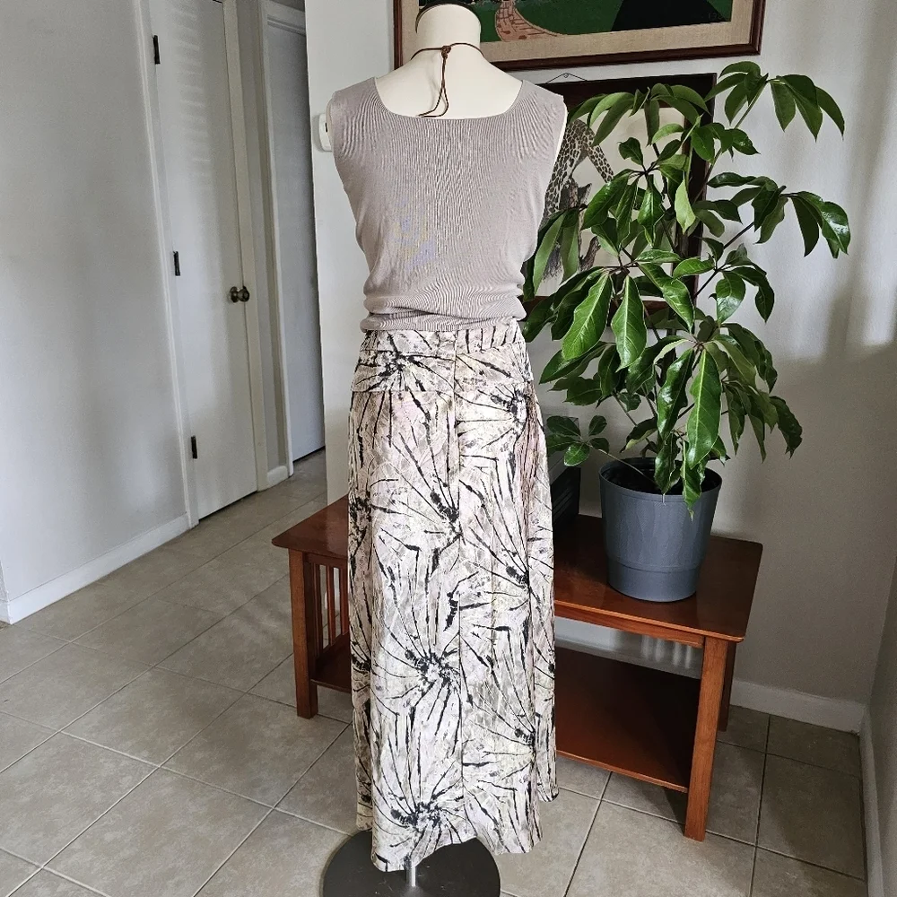 Free People Normani Bias tie dye 90's boho midi maxi satin skirt Size 10 - Picture 5 of 12